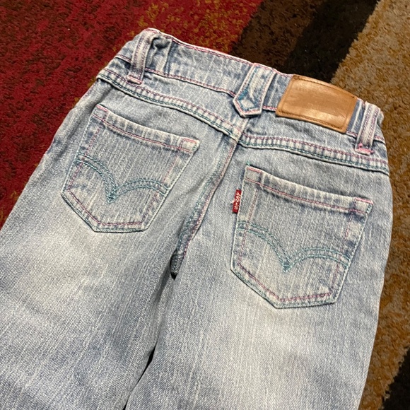 Vintage Y2K Levi’s Girls Wide Leg Flared Jeans — Size 4 w/ Pink Accents - Picture 8 of 8